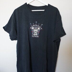 Mens Burnout Kings Black t-shirt, Size Large